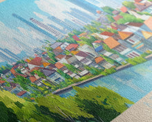 Load image into Gallery viewer, Bekasi, Indonesia Travel Poster Panoramic Canvas Print, Bekasi, Indonesia Painting, Indonesia Art, Bekasi Travel Art, Guest Room Painting