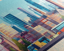 Load image into Gallery viewer, Birmingham, England Travel Poster Panoramic Canvas Print, Birmingham, England Painting, England Art, Birmingham Travel Art, Guest Room Painting