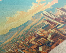 Load image into Gallery viewer, Bloemfontein, South Africa Panoramic Travel Poster Canvas Print, Bloemfontein, South Africa Painting, South Africa Art, Bloemfontein Panoramic Travel Art, Travel Painting