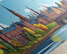 Carregar imagem no visualizador da galeria, Carlisle, England Travel Poster Panoramic Canvas Print, Carlisle, England Painting, England Art, Carlisle Travel Art, Guest Room Painting