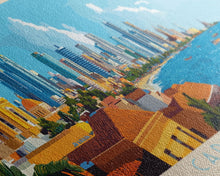 Cargar imagen en el visor de la galería, Cartagena, Colombia Panoramic Travel Poster Canvas Print, Cartagena, Colombia Painting, Colombia Art, Cartagena Travel Art, Guest Room Painting