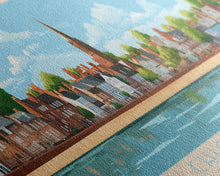 Load image into Gallery viewer, Chichester, England Panoramic Travel Poster Canvas Print, Chichester, England Painting, England Art, Chichester Panoramic Travel Art, Travel Painting
