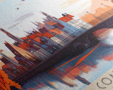 Load image into Gallery viewer, Coatbridge, Scotland Panoramic Travel Poster Canvas Print, Coatbridge, Scotland Painting, Scotland Art, Coatbridge Panoramic Travel Art, Travel Painting