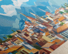 Load image into Gallery viewer, Cuenca, Ecuador Panoramic Travel Poster Canvas Print, Cuenca, Ecuador Painting, Ecuador Art, Cuenca Travel Art, Guest Room Painting