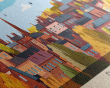 Load image into Gallery viewer, Derby, England Panoramic Travel Poster Canvas Print, Derby, England Painting, England Art, Derby Travel Art, Guest Room Painting