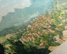 Load image into Gallery viewer, Dessie, Ethiopia Panoramic Travel Poster Canvas Print, Dessie, Ethiopia Painting, Ethiopia Art, Dessie Panoramic Travel Art, Travel Painting