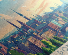 Load image into Gallery viewer, Doncaster, England Panoramic Travel Poster Canvas Print, Doncaster, England Painting, England Art, Doncaster Travel Art, Guest Room Painting