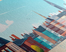 Load image into Gallery viewer, Dundalk, Ireland Travel Poster Panoramic Canvas Print, Dundalk, Ireland Painting, Ireland Art, Dundalk Travel Art, Guest Room Painting