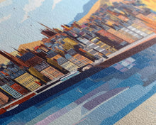 Load image into Gallery viewer, Dundee, Scotland Panoramic Travel Poster Canvas Print, Dundee, Scotland Painting, Scotland Art, Dundee Panoramic Travel Art, Travel Painting