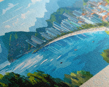 Carregar imagem no visualizador da galeria, Florianopolis, Brazil Panoramic Travel Poster Canvas Print, Florianopolis, Brazil Painting, Brazil Art, Florianopolis Panoramic Travel Art, Travel Painting