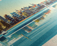 Load image into Gallery viewer, Geelong, Australia Travel Poster Panoramic Canvas Print, Geelong, Australia Painting, Australia Art, Geelong Travel Art, Guest Room Painting