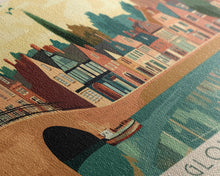 Carregar imagem no visualizador da galeria, Gloucester, England Panoramic Travel Poster Canvas Print, Gloucester, England Painting, England Art, Gloucester Panoramic Travel Art, Travel Painting