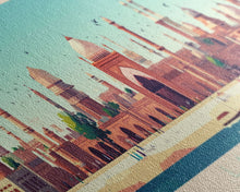 Load image into Gallery viewer, Lahore, Pakistan Panoramic Travel Poster Canvas Print, Lahore, Pakistan Painting, Pakistan Art, Lahore Travel Art, Guest Room Painting
