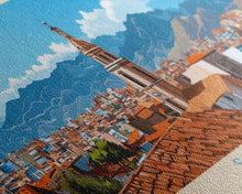 Carregar imagem no visualizador da galeria, Sucre, Bolivia Panoramic Travel Poster Canvas Print, Sucre, Bolivia Painting, Bolivia Art, Sucre Travel Art, Living Room Painting