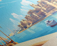 Load image into Gallery viewer, Suez, Egypt Travel Poster Panoramic Canvas Print, Suez, Egypt Painting, Egypt Art, Suez Travel Art, Guest Room Painting