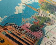 Carregar imagem no visualizador da galeria, Aguascalientes, Mexico Panoramic Canvas Print, Aguascalientes, Mexico Painting, Mexico Art, Aguascalientes Travel Poster, Travel Art, Guest Room Painting