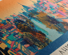 Carregar imagem no visualizador da galeria, Ahmedabad, India Panoramic Canvas Print, Ahmedabad, India Painting, India Art, Ahmedabad Travel Poster, Travel Art, Vacation Gift