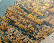 Load image into Gallery viewer, Amman, Jordan Panoramic Canvas Print, Amman, Jordan Painting, Jordan Art, Amman Travel Poster, Travel Art, Guest Room Painting