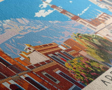 Load image into Gallery viewer, Arequipa, Peru Panoramic Canvas Print, Arequipa, Peru Painting, Peru Art, Arequipa Travel Poster, Travel Art, Guest Room Painting