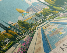 Load image into Gallery viewer, Ashgabat, Turkmenistan Panoramic Canvas Print, Ashgabat, Turkmenistan Painting, Turkmenistan Art, Ashgabat Travel Poster, Travel Art, Guest Room Painting