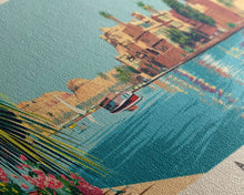 Load image into Gallery viewer, Aswan, Egypt Panoramic Canvas Print, Aswan, Egypt Painting, Egypt Art, Aswan Travel Poster, Travel Art, Housewarming Gift