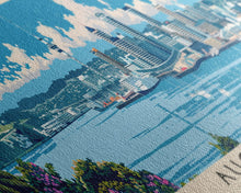 Carregar imagem no visualizador da galeria, Auckland, New Zealand Panoramic Canvas Print, Auckland, New Zealand Painting, New Zealand Art, Auckland Travel Poster, Travel Art, Vacation Gift