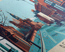 Load image into Gallery viewer, Belfast, Ireland Panoramic Canvas Print, Belfast, Ireland Painting, Ireland Art, Belfast Travel Poster, Travel Art, Vacation Gift