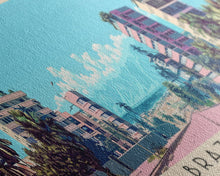 Load image into Gallery viewer, Brazzaville, Republic of the Congo Panoramic Canvas Print, Brazzaville, Republic of the Congo Painting, Republic of the Congo Art, Brazzaville Travel Poster, Travel Art, Guest Room Painting