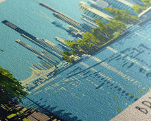 Cargar imagen en el visor de la galería, Brisbane, Australia Panoramic Canvas Print, Brisbane, Australia Painting, Australia Art, Brisbane Travel Poster, Travel Art, Living Room Painting