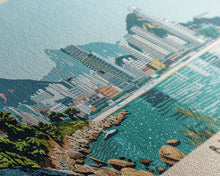 Carregar imagem no visualizador da galeria, Busan, South Korea Panoramic Canvas Print, Busan, South Korea Painting, South Korea Art, Busan Travel Poster, Travel Art, Guest Room Painting