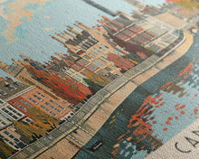 Carregar imagem no visualizador da galeria, Cambridge, England Panoramic Canvas Print, Cambridge, England Painting, England Art, Cambridge Travel Poster, Travel Art, Living Room Painting