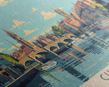 Cargar imagen en el visor de la galería, Chester, England Panoramic Canvas Print, Chester, England Painting, England Art, Chester Travel Poster, Travel Art, Living Room Painting