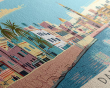Load image into Gallery viewer, Damietta, Egypt Panoramic Canvas Print, Damietta, Egypt Painting, Egypt Art, Damietta Travel Poster, Travel Art, Guest Room Painting