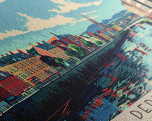 Load image into Gallery viewer, Derry City, Ireland Panoramic Canvas Print, Derry City, Ireland Painting, Ireland Art, Derry City Travel Poster, Travel Art, Living Room Painting