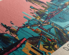 Load image into Gallery viewer, Douala, Cameroon Panoramic Canvas Print, Douala, Cameroon Painting, Cameroon Art, Douala Travel Poster, Travel Art, Vacation Gift