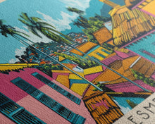 Load image into Gallery viewer, Esmeraldas, Ecuador Panoramic Canvas Print, Esmeraldas, Ecuador Painting, Ecuador Art, Esmeraldas Travel Poster, Travel Art, Guest Room Painting