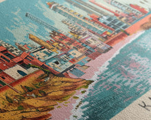 Load image into Gallery viewer, Karachi, Pakistan Panoramic Canvas Print, Karachi, Pakistan Painting, Pakistan Art, Karachi Travel Poster, Travel Art, Housewarming Gift