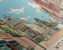 Load image into Gallery viewer, Worcester, England Panoramic Canvas Print, Worcester, England Painting, England Art, Worcester Travel Poster, Travel Art, Guest Room Painting