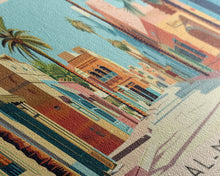 Carregar imagem no visualizador da galeria, al-Mansura, Egypt Panoramic Canvas Print, al-Mansura, Egypt Painting, Egypt Art, al-Mansura Travel Poster, Travel Art, Vacation Gift