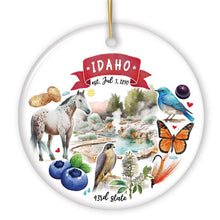 Load image into Gallery viewer, Artistic Idaho State Themes and Landmarks Christmas Ornament