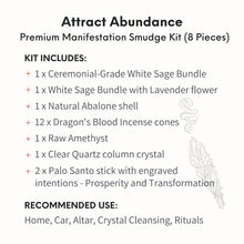 Load image into Gallery viewer, Attract Abundance - Premium Manifestation Smudge Kit (8 Pieces)