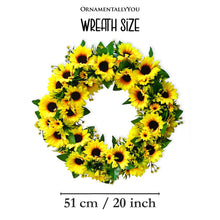 Carregar imagem no visualizador da galeria, Sunflower Wreath for Front Door or Home, 20 Inches