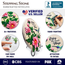 Load image into Gallery viewer, Enjoy the Small Things Hummingbird Stepping Stone, 9.5" Decorative Garden Appreciation Gift