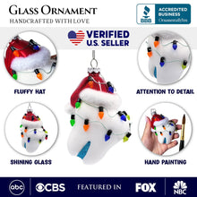 Carregar imagem no visualizador da galeria, Festive Tooth Glass Christmas Ornament, Dentist Gift and Decor