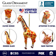 Carregar imagem no visualizador da galeria, Giraffe Glass Christmas Ornament