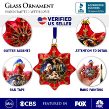 Carregar imagem no visualizador da galeria, (Pre-Order) Graceful Nativity Star Glass Christmas Ornament, Unique Christian Religious Decor