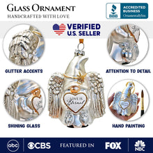 Carregar imagem no visualizador da galeria, Love is Eternal Angelic Gnome Glass Ornament, White Angel Delicate Sentimental Tree Decoration