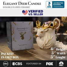 Carregar imagem no visualizador da galeria, Luxurious Ceramic Deer Candle, Holiday Home Decor Scented with an Enticing English Pear Aroma