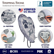 Carregar imagem no visualizador da galeria, Paws Printed on our Hearts Memorial Stepping Stone for Pet, 9.5" Dog Funeral and Pet Cemetery Decor