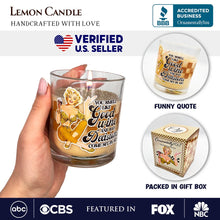 Carregar imagem no visualizador da galeria, Retro Sass Candle You Smell Like Good Wine and Bad Decisions, Lemon Scented Funny Housewife Gift